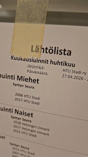 Kuukausiuinnit huhtikuussa 2026 Jakomäessä.