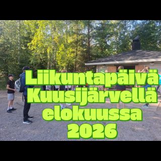 Liikuntapäivä elokuussa Kuusijärvellä swimrunin, metsälenkin, saunomisen ja grillauksen muodossa.